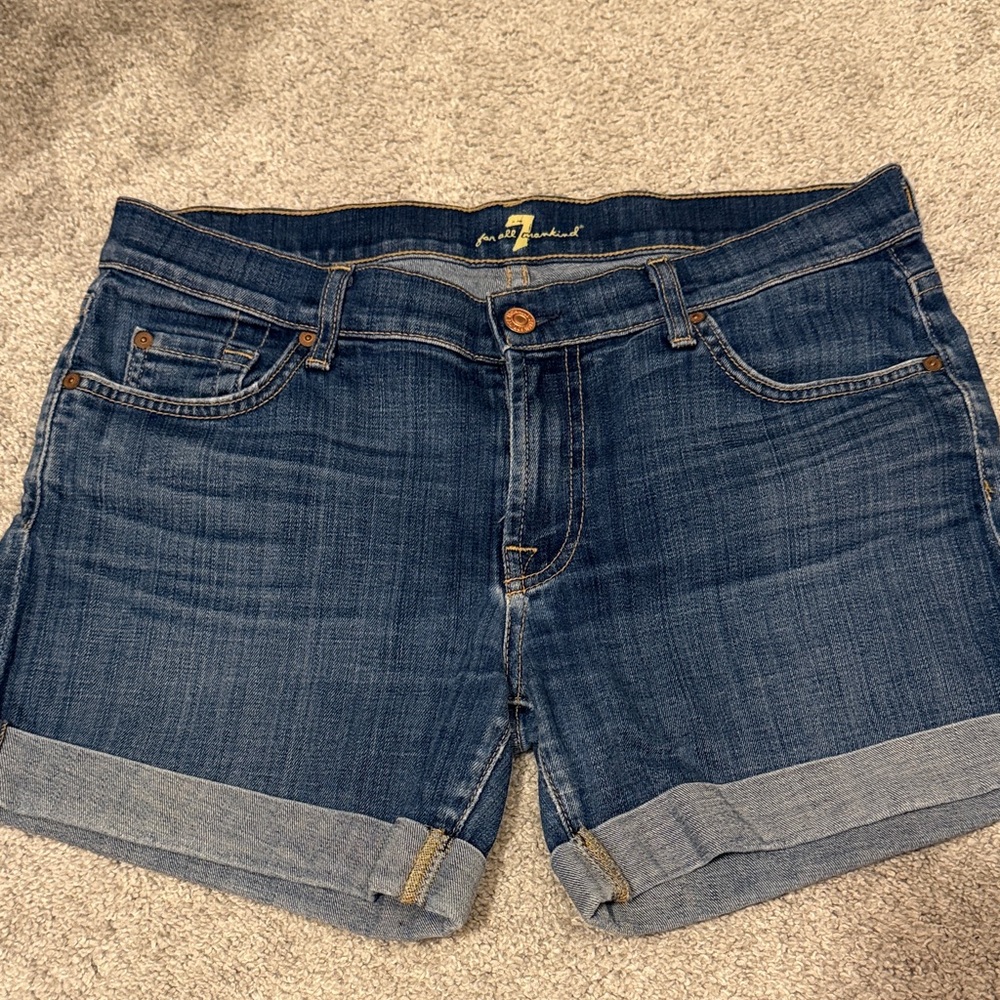 7 For All Mankind Blue Jean Shorts